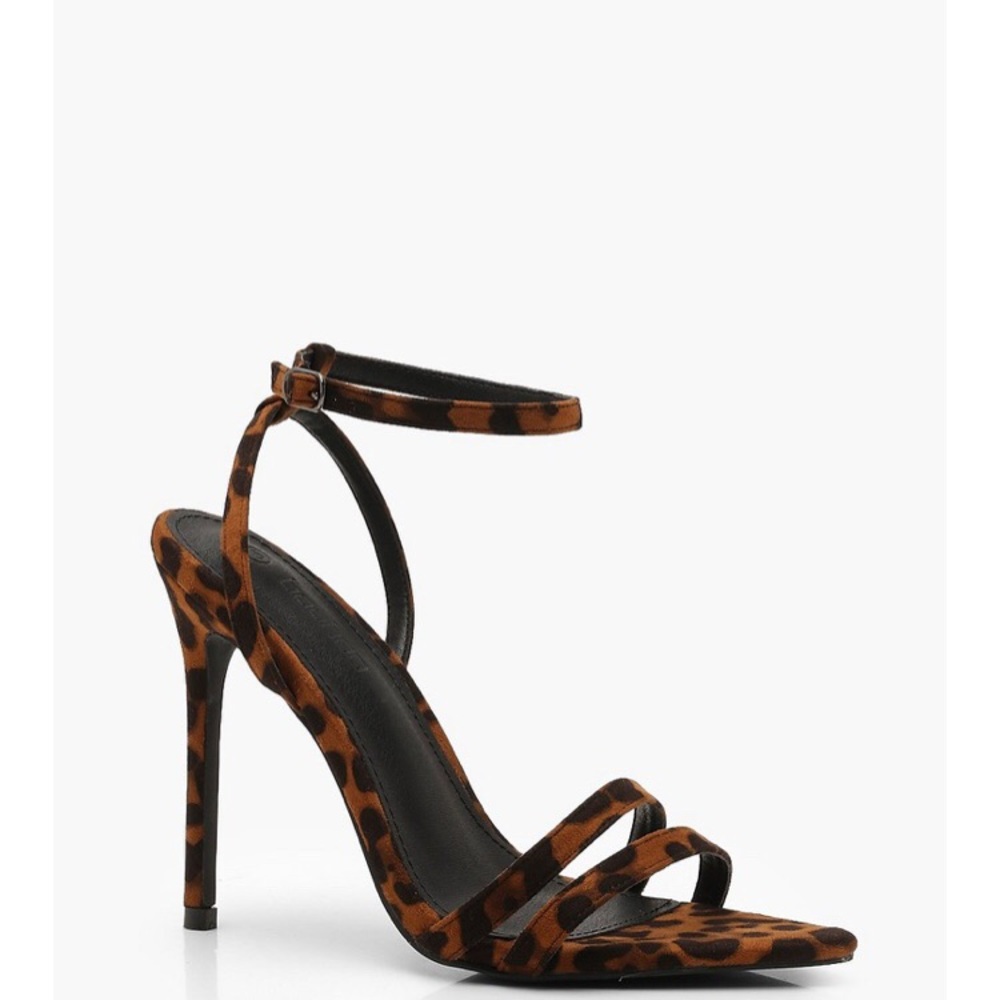 Boohoo Leopard Pointed Toe 2 Part Heels